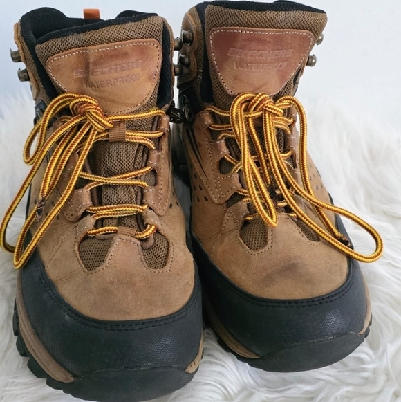 Skechers Polano Norwood Waterproof Brown Leather Hiking Boots Size 8.5 🌴✌️ - Picture 4 of 7